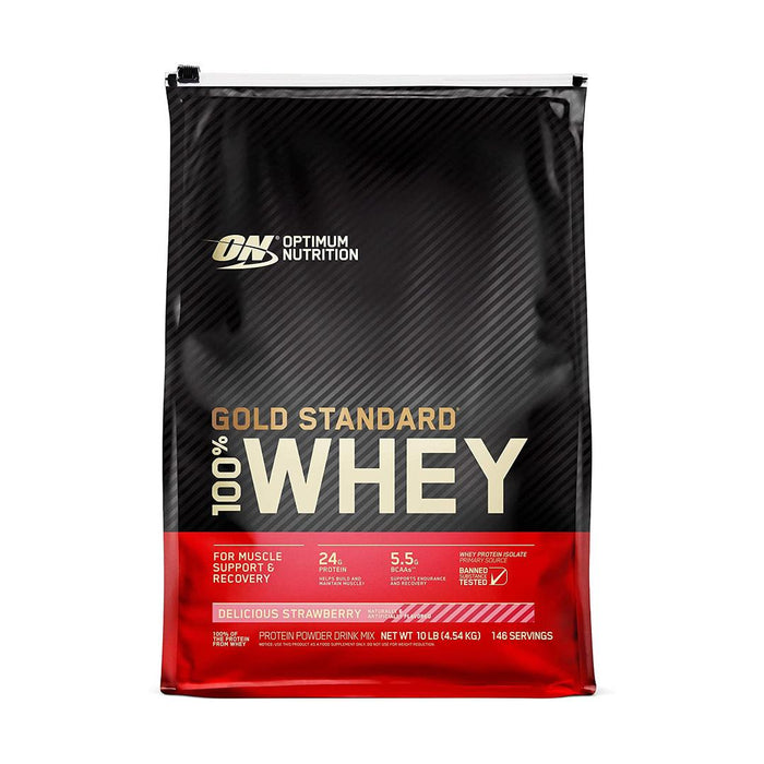 10lbs - optimum nutrition | whey gold standard delicious strawberry flavor | excartbd.com