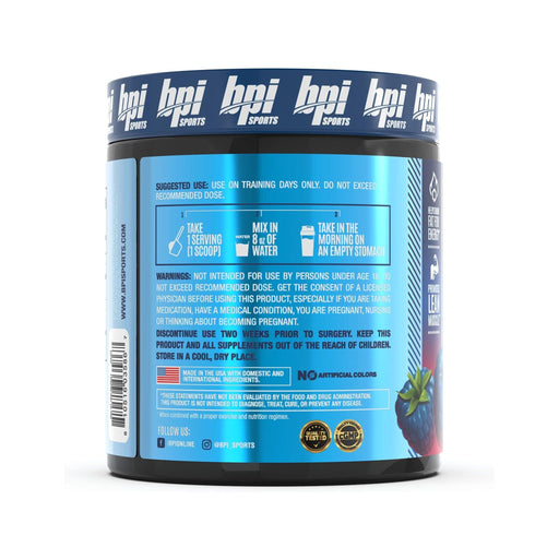 BPI BEST BCAA SHREDDED - BLUE RAZ FLAVOR | NUTRITION FACTS | 25 SERVINGS | EXCARTBD.COM