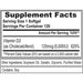 EVL VITAMIN D3 | 120 SERVINGS - NUTRITION FACTS | EXCARTBD