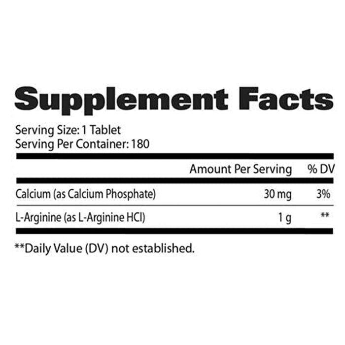 GAT SPORT L-ARGININE | 180 TABLETS | NUTRITION FACTS | EXCARTBD