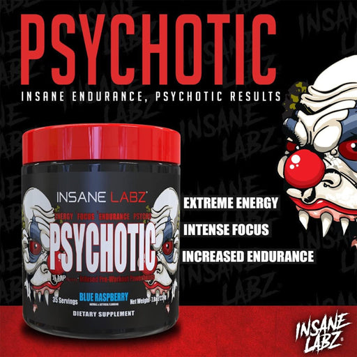 INSANE LABZ PSYCHOTIC PRE WORKOUT | BLUE RASPBERRY FLAVOUR