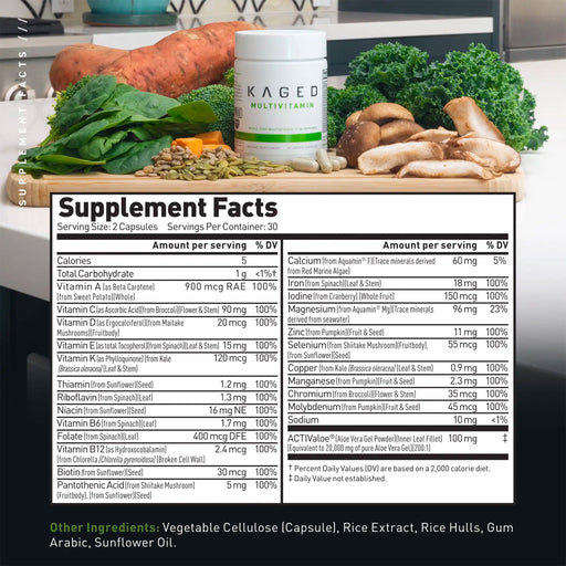 Kaged multivitamin | Nutrition facts |30 servings | excartbd