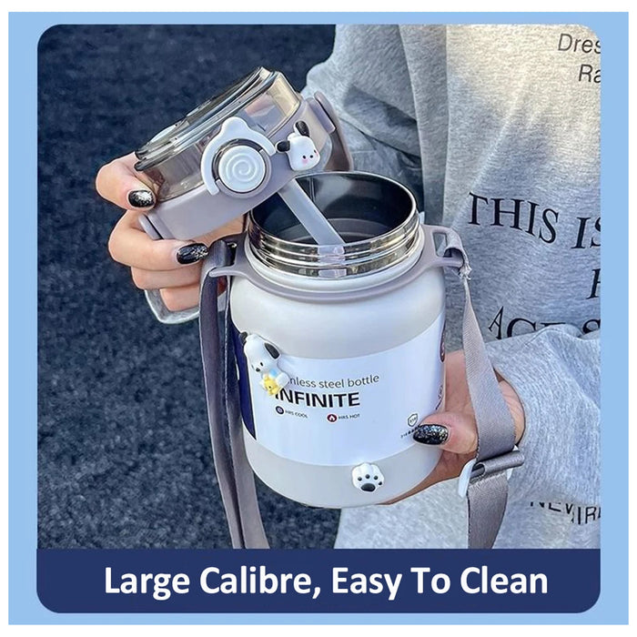 LARGE CAPACITY THERMO BOTTLE WHITE COLOR EXCARTBD.COM