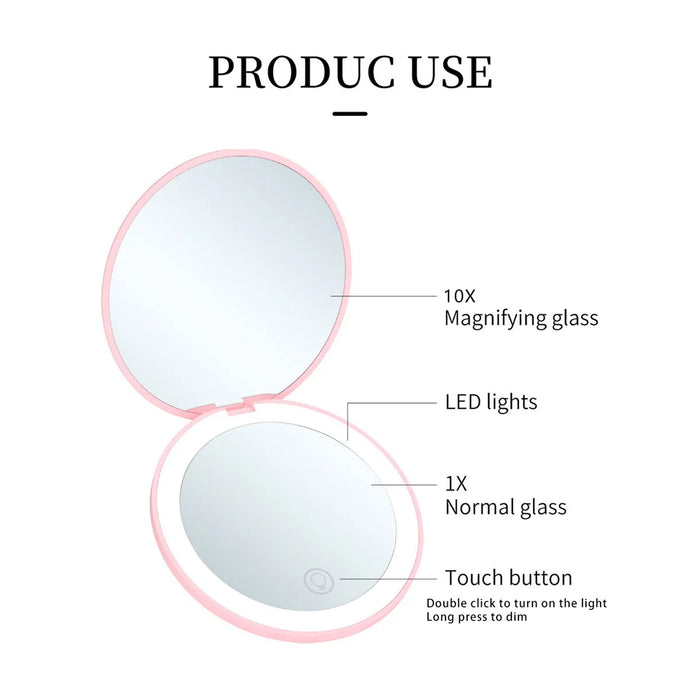 PORTABLE MINI MAKEUP MIRROR | LED LIGHT | EXCARTBD.COM