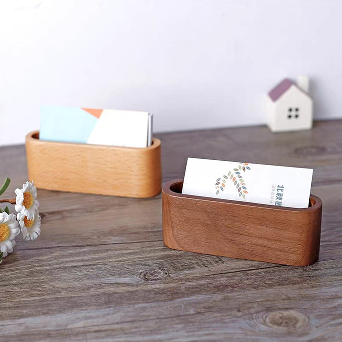 WOODEN BUSINESS CARD HOLDER | BOX BROWEN BEECH COLOR | EXCARTBD.COM