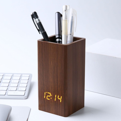 WOODEN DESKTOP CLOCK | WROWN COLOR | EXCARTBD.COM