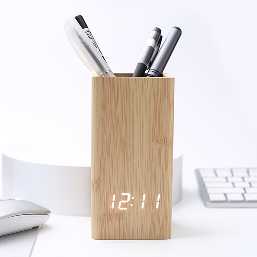 WOODEN DESKTOP CLOCK | WHITE COLOR | EXCARTBD.COM