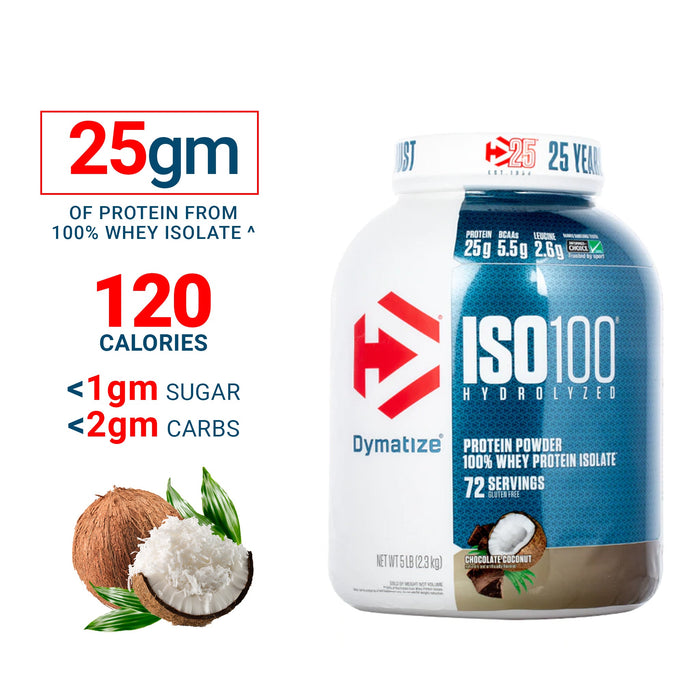 dymatize iso 100 | chocolates coconut flavor - 5lbs | excartbd.com