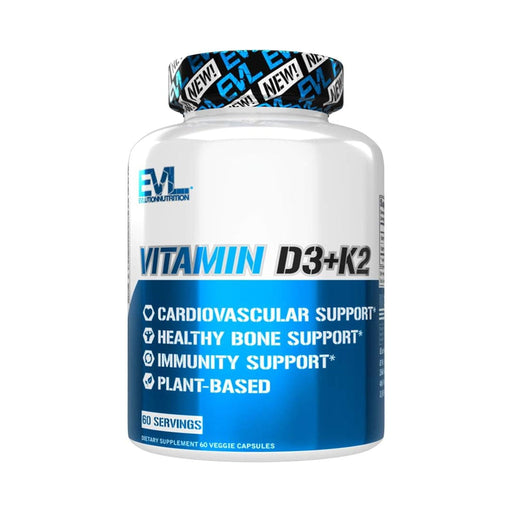 EVL Vitamin D3 + K2 supplement bottle front view

