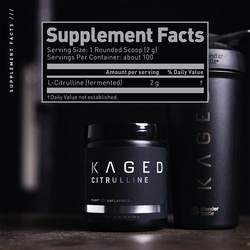 KAGED CITRULLINE - UNFLAVORED | NUTRITION FACTS | EXCARTBD.COM