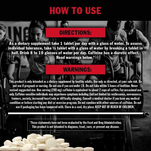 CAFFEINE SUPPLEMENT NUTRITION DETAILS 