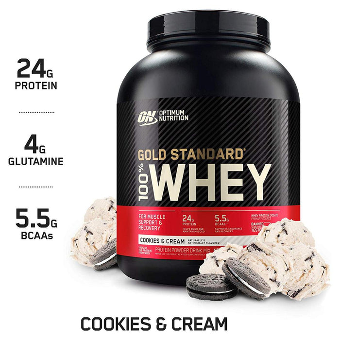 5LBS GOLD STANDARD 100% WHEY PROTEIN | COOKIES & CREAM FLAVOR | EXCARTBD.COM