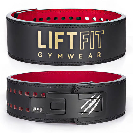 Weight lifting lever belt made of real leather for powerlifting, squats, and deadlifts