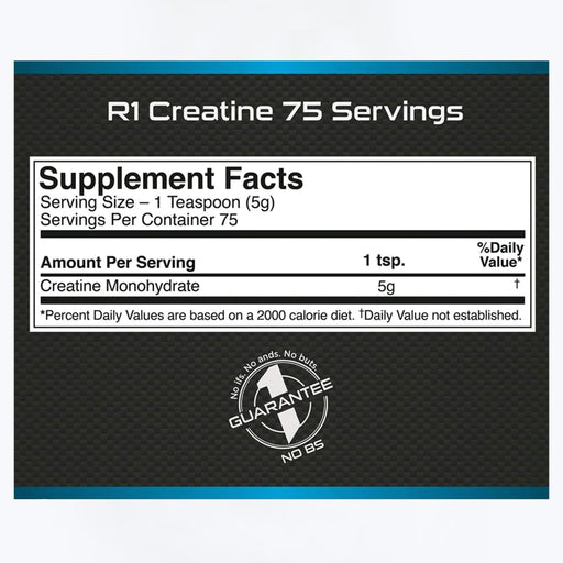 R1 | CREATINE-75 | SERVINGS | NUTRITION | FACTS | EXCARTBD.COM